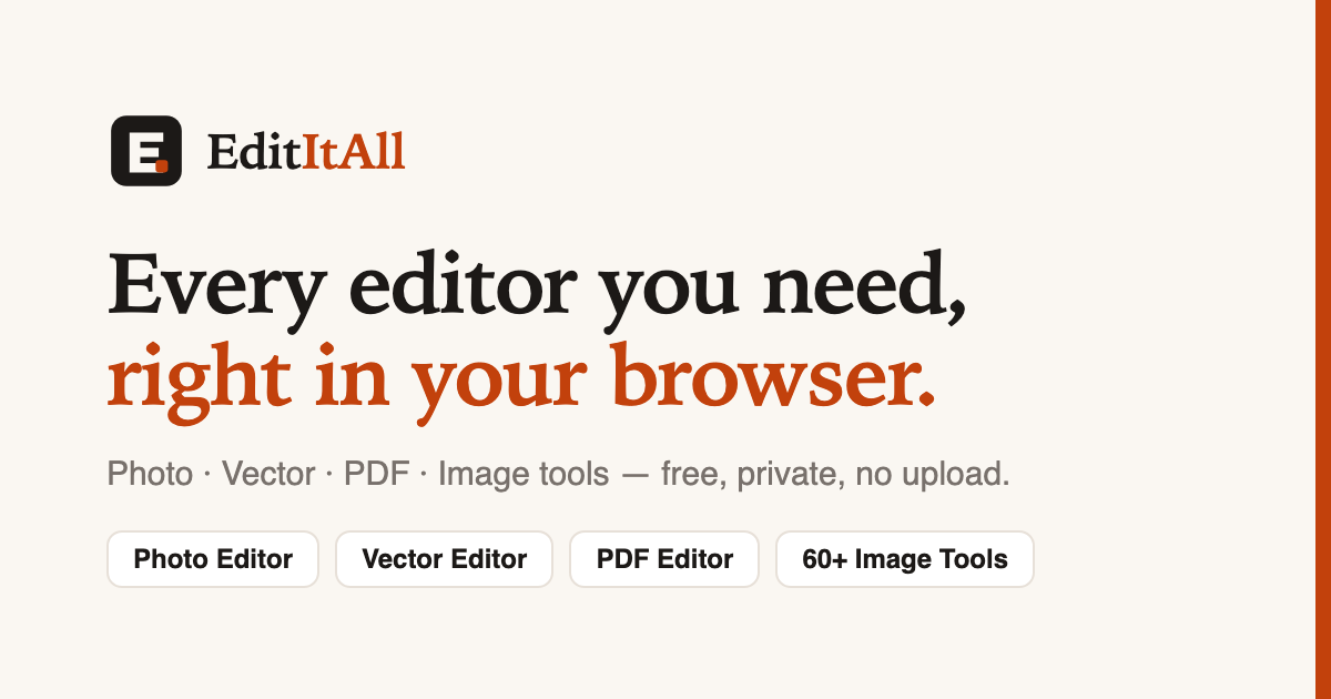 EditItAll — Free Photo, Vector & PDF Editors