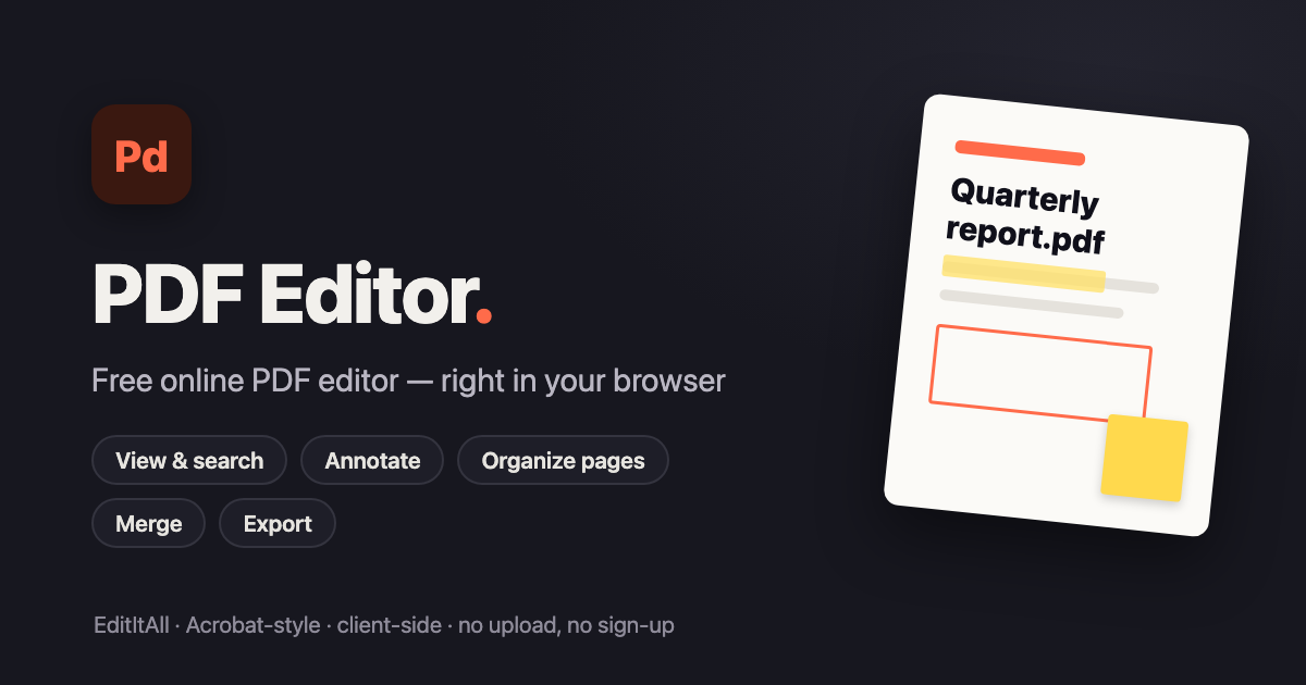EditItAll PDF Editor running in the browser