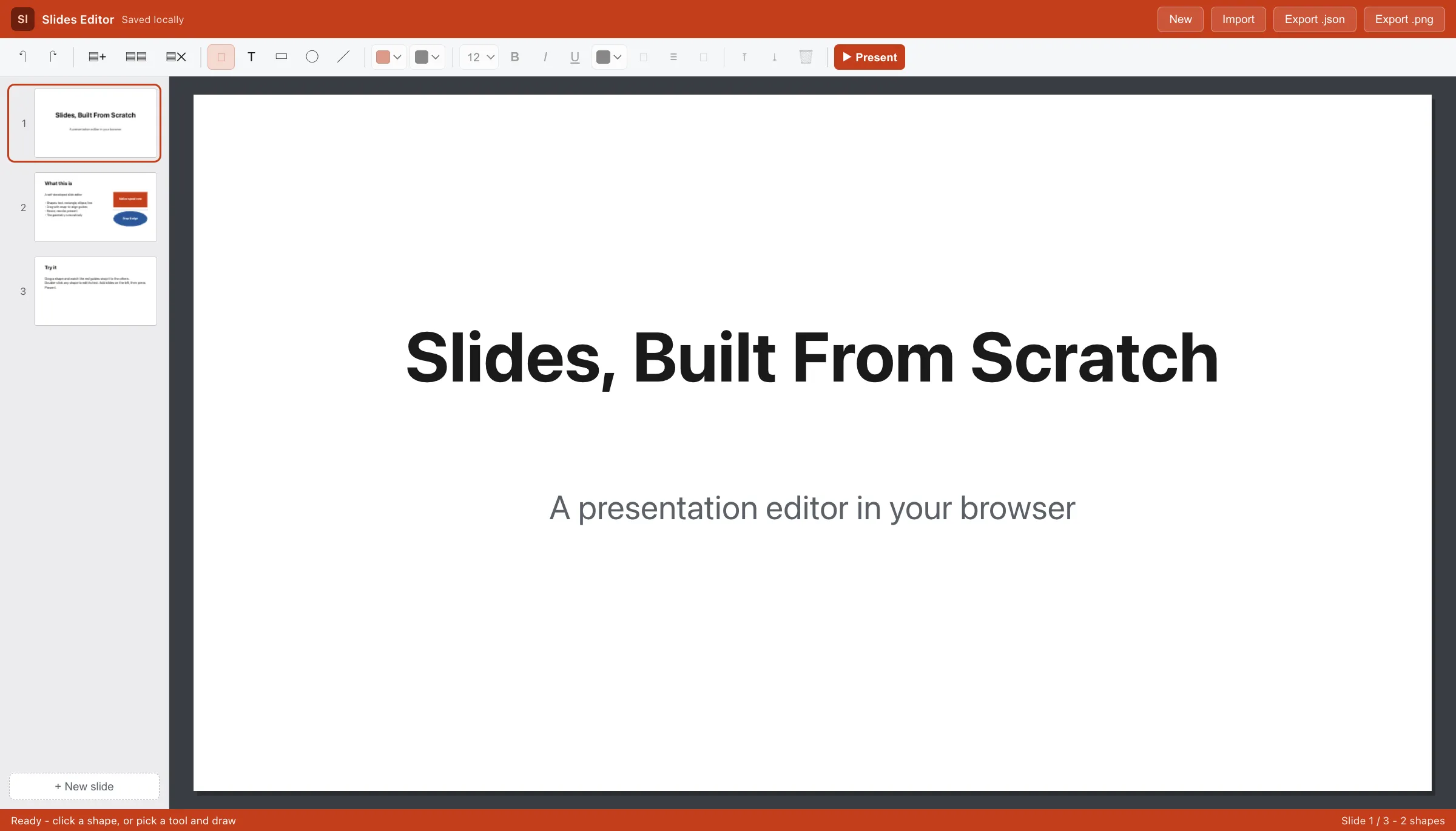 The EditItAll Presentation Maker running in a browser tab, with nothing uploaded